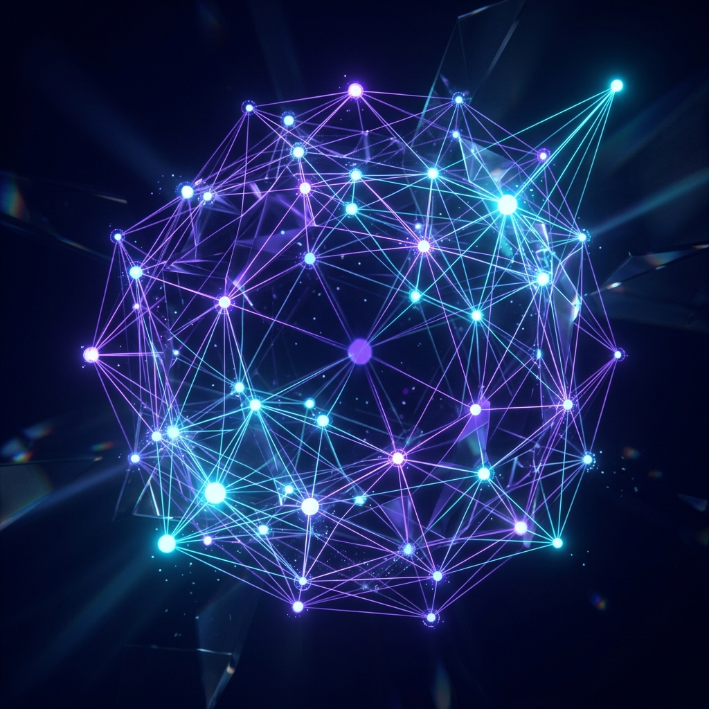 Exactally Solutions - High-tech glowing talent network architecture